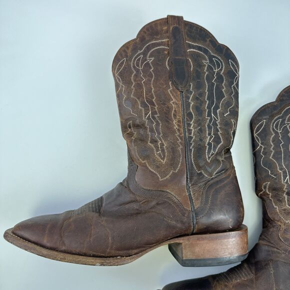 J.B. Dillon Mad Dog Bone Square Toe Boot Goat Leather Brown JBM3208 Western 11.5 - Picture 12 of 16